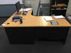 Corner Desk, 1800 x 1800mm, 3 Drawer Mobile Pedestal