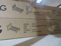 G&G Furniture Polo King Single Full Panel Bed Frame in White (4 Cartons) - 6