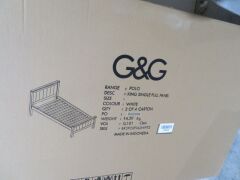 G&G Furniture Polo Sleigh Bed Frame in White (4 Cartons) - 5