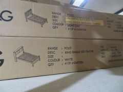 G&G Furniture Polo Sleigh Bed Frame in White (4 Cartons) - 6