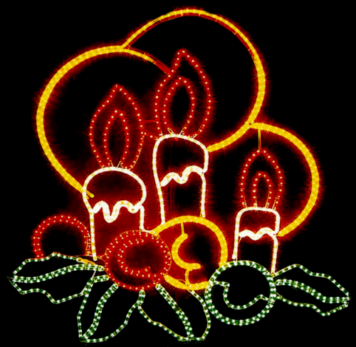 3 Candles With Mistletoe (Multi-Colour) (XM8-1312C) 150 x 150cm