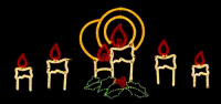 6 Candles With Holly (XM6-2310) 332cm x 150cm