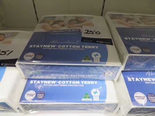2 x Double Protect-A-Bed Staynew Cotton Terry Mattress Protectors
