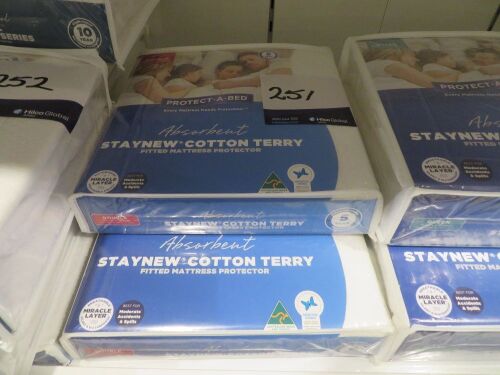 2 x Double Protect-A-Bed Staynew Cotton Terry Mattress Protectors