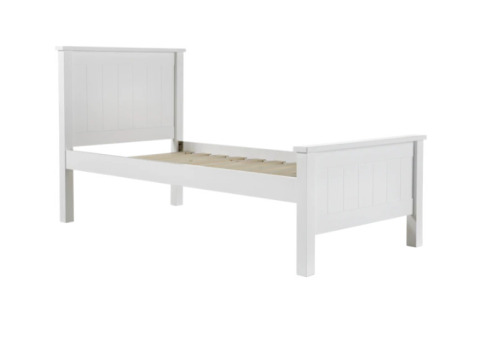 G&G Furniture Polo King Single Full Panel Bed Frame in White (4 Cartons)