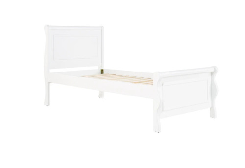 DNL G&G Furniture Polo Sleigh Bed Frame in White (4 Cartons)