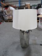 1 x Anderson Table Lamp, Antique Silver Ceramic Base with Cream shade - 2