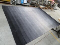 1 x Floor Rug, Black & Grey toning's, 3400 x 2400mm. "Sold As "Is" - 3