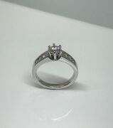 One Only 18ct White Gold Diamond Shouldered Solitaire Ring