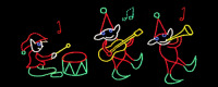 Elves Playing Music (XM7-3808) W 144cm x H 73.5cm. Music Notes have moving effect.