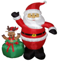 Santa With Reindeer In Sack (XM8-5008) 150cm High