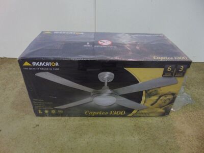 Mercator 'Caprice 1300' Ceiling Fan with 20W LED Light - Brushed Chrome
