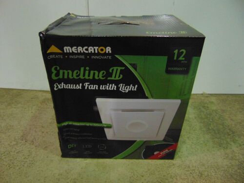 Mercator 'Emeline II' Exhaust Fan with LED Light - Large - Square - White