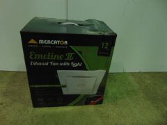 Mercator 'Emeline II' Exhaust Fan with LED Light - Large - Square - White
