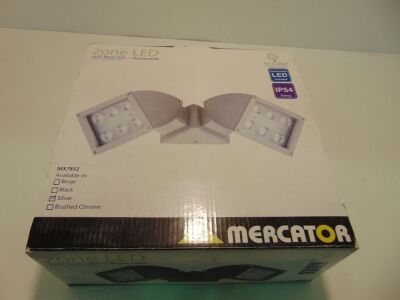 Mercator 'Zone' 2 x12W LED Eco-Lite Outdoor Floodlight - Silver