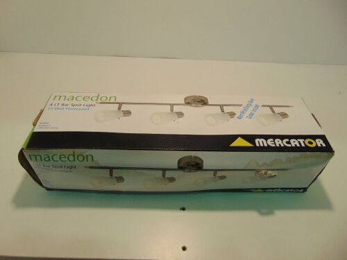 Mercator 'Macedon' 4LT x 12W Fluorescent Bar Spotlight - Brushed Chrome