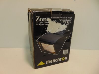 Mercator 'Zone' Single 150W Halogen Exterior Light - Black
