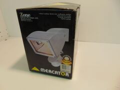 Mercator 'Zone' Single 150W Halogen Exterior Light with Motion Sensor - Silver