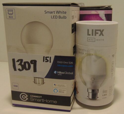 Mixed Lighting Bundle - 1 x CONNECT 10W SmartHome LED Bulb - B22 Fitting - (CSH-B22WW10W), 1 x LIFX Mini White 9W LeD Bulb -B22 Fitting -(L3A19MW08B22), 1 x CONNECT 10W SmartHome LED Downlight - 240V - RGB (CSH-240RGB10W)