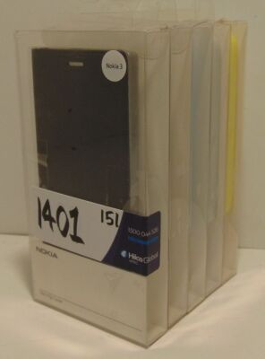 NOKIA Case Bundle - 2xNokia3 Slim Flip Cover(Black), 3xNokia1 Xpress-On Cover 2 packs (2xGrey&Blue,1xPink&Yellow)