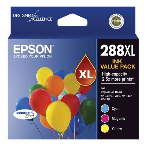EPSON 288XL Printer Ink Value Pack 3 Colour Cartridges