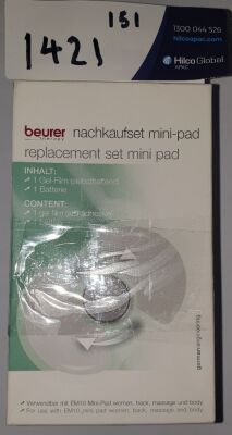 5 x Beurer EM10 TENS-To-Go Pain Relief Mini Pad Replacement Set