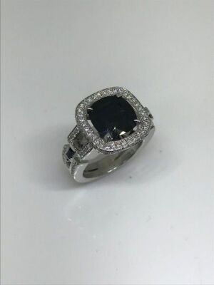 One Only 18ct White Gold Sapphire and Diamond Ring