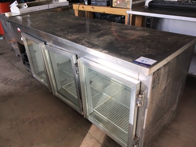 Stainless Steel Topped Fridge, 3 Door, with Shelf