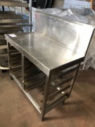 Stainless Steel Tray Storage Unit, with Backboard, holds 8 Trays - 2