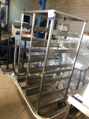 Mobile Stainless Steel Tray Storage Unit, holds 12 Trays