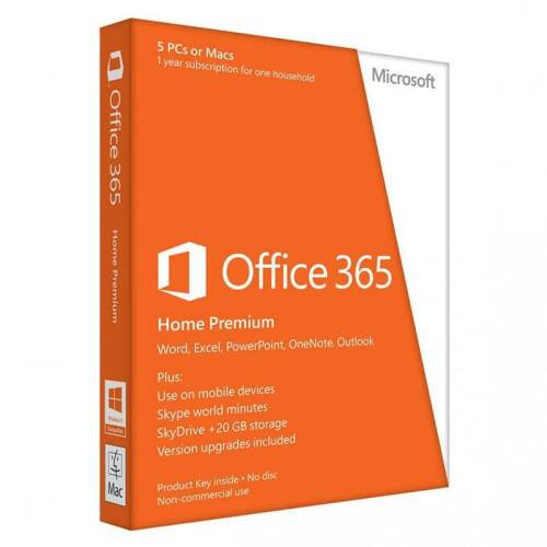 Microsoft Office 365 Home Premium 1 License - 1 Year - 5 Macs or PCs - Model 6GQ-00017
