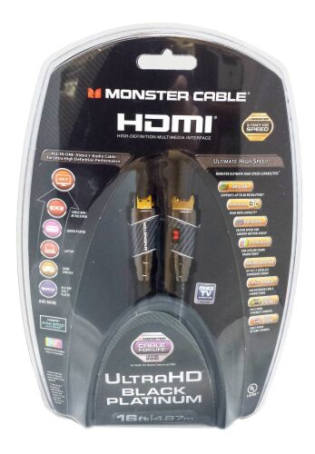 Monster Cable Black Platinum Ultimate High Speed 16 Ft - 27 Gbps - 2K - 4K 2160p