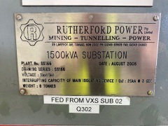 SS166 - 2005 Rutherford Power Skid Mounted Substation - 1500kVA, 11000/1000V - 11