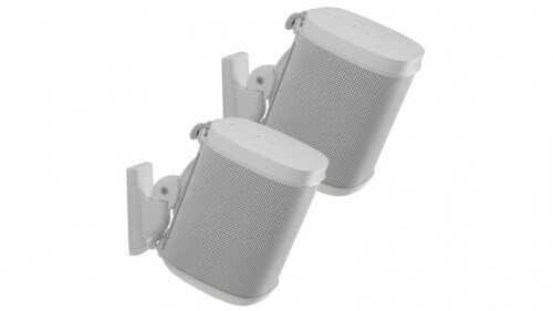 Twin Pack - 2 x Sanus Pair of Wireless Speaker Wall Mount for Sonos ONE, PLAY:1 and PLAY:3 - White WSWM22-W2
