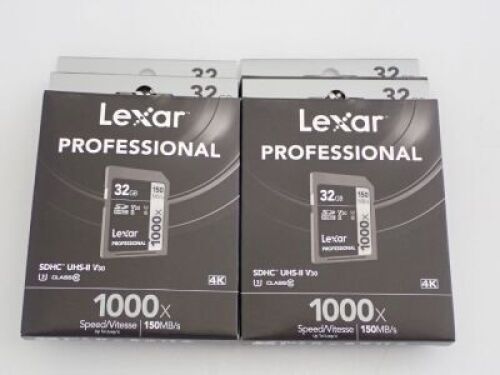 Quantity of 4 x 32gb Lexar SD Cards
