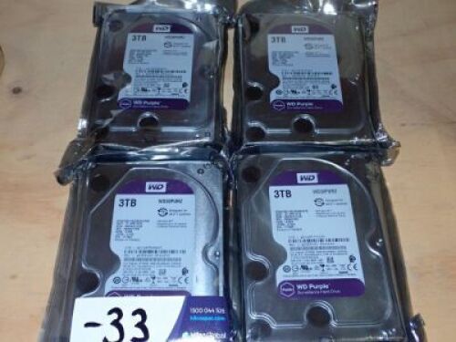 Quantity of 4 x Western Digital 3tb HDDs