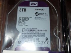 Quantity of 4 x Western Digital 3tb HDDs - 4