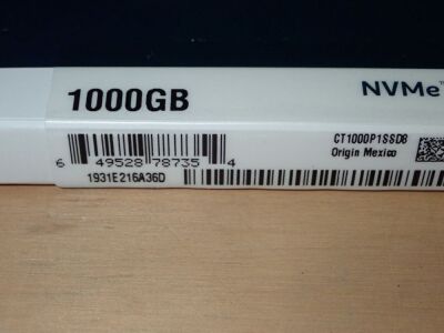 1 x Crucial 1000gb SSD