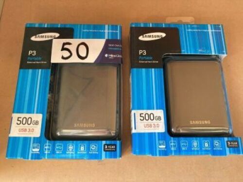 Quantity of 2 x 500gb Samsung Portable External Drives