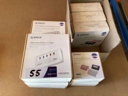 Quantity of 9 x Orico USB 3.0 Hubs