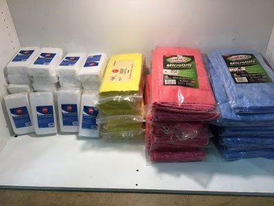 Bulk Lot Cleaning Supplies - Micro Fibre Cloths, Micro Sponges and Wipes