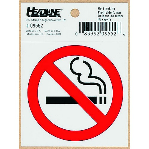HEADLINE NO SMOKING SIGN 75X75MM