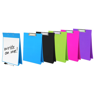 COLOURHIDE MY STAND-UP CLIPBOARD W/ WHITEBOARD PE LINEN A4 BLUE