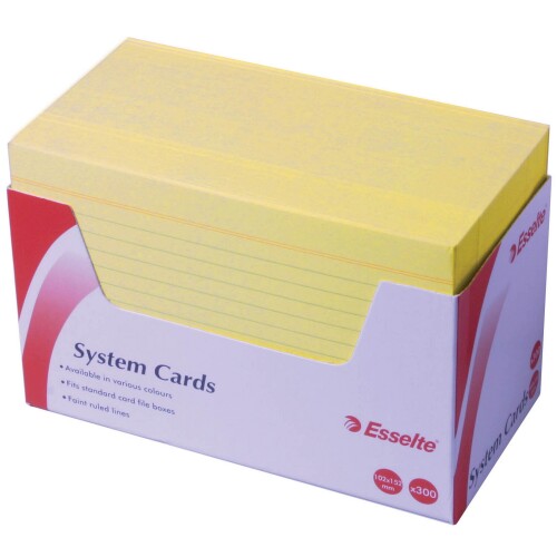 ESSELTE SYSTEM CARDS 152X102MM (6X4) YELLOW PACK 300