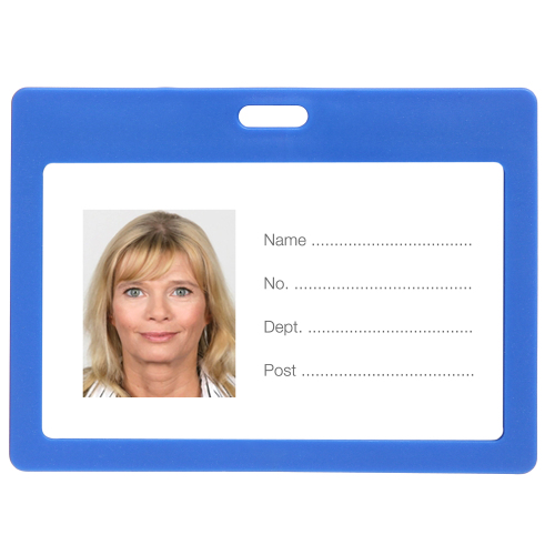 REXEL ID COLOURED PLASTIC CARD HOLDER LANDSCAPE 6PK BLUE
