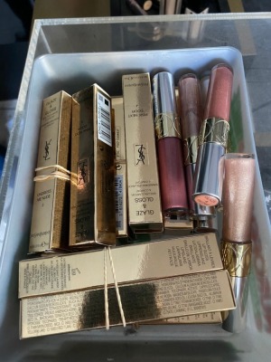 YvesSaintLaurent Glaze & Gloss. Approx 11 x assorted colour (boxed). Approx 6 x Unboxed/Tester, assorted colours