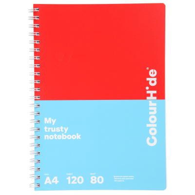 COLOURHIDE MY TRUSTY NOTEBOOK A4 120 PG RED