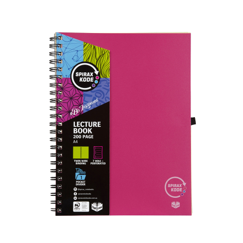 SPIRAX KODE P958 LECTURE BOOK A4 200 PAGE PINK