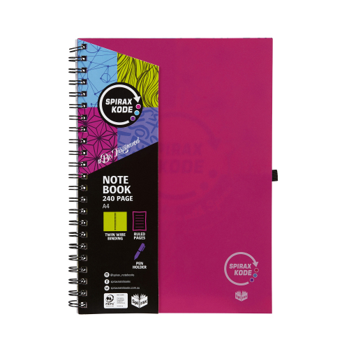 SPIRAX KODE P959 NOTE BOOK A4 240 PAGE PINK