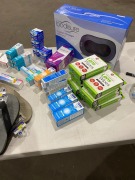 Approx 60 x Items including; Lens Wipes, Cushion Massager, Saline Spray, Vicks, Wave Thongs, Pill Boxes - 3